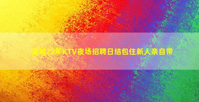 宣城22年KTV夜场招聘日结包住新人亲自带